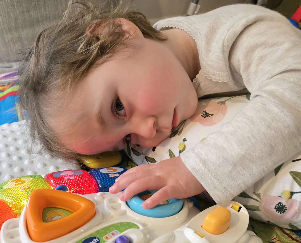 Charli at home, happy and growing.